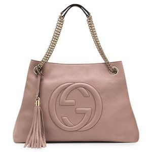 GUCCI GG logo embroidered soho disco leather shoulder tote